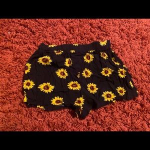 Sunflower print shorts